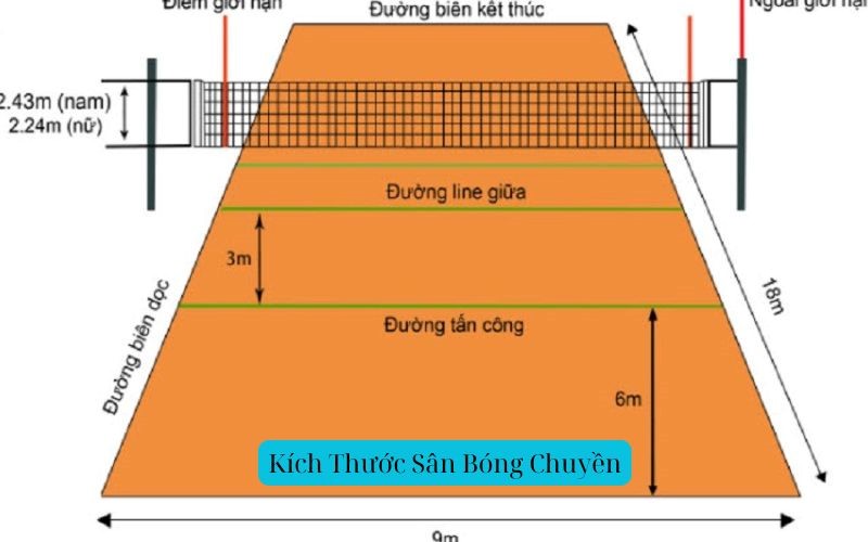 Kích Thước Sân Bóng Chuyền