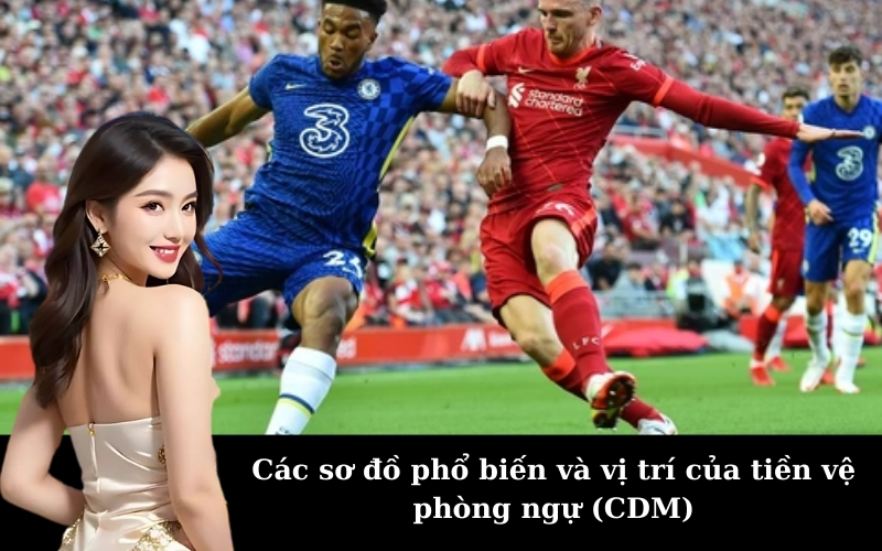 Các sơ đồ phổ biến và vị trí của tiền vệ phòng ngự (CDM)