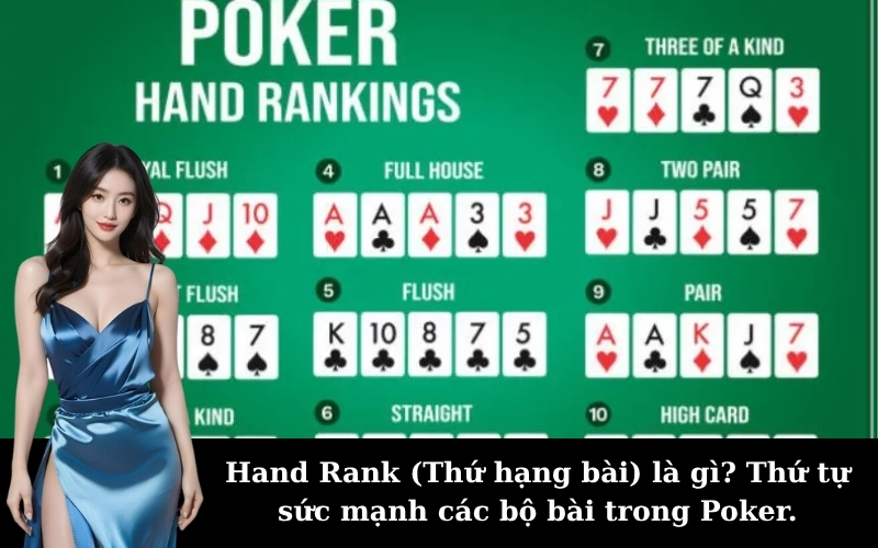 Hand Rank (Thứ hạng bài) là gì? Thứ tự sức mạnh các bộ bài trong Poker.