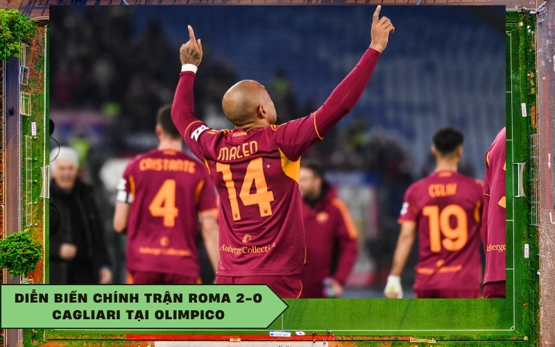 Diễn biến chính trận Roma 2-0 Cagliari tại Olimpico