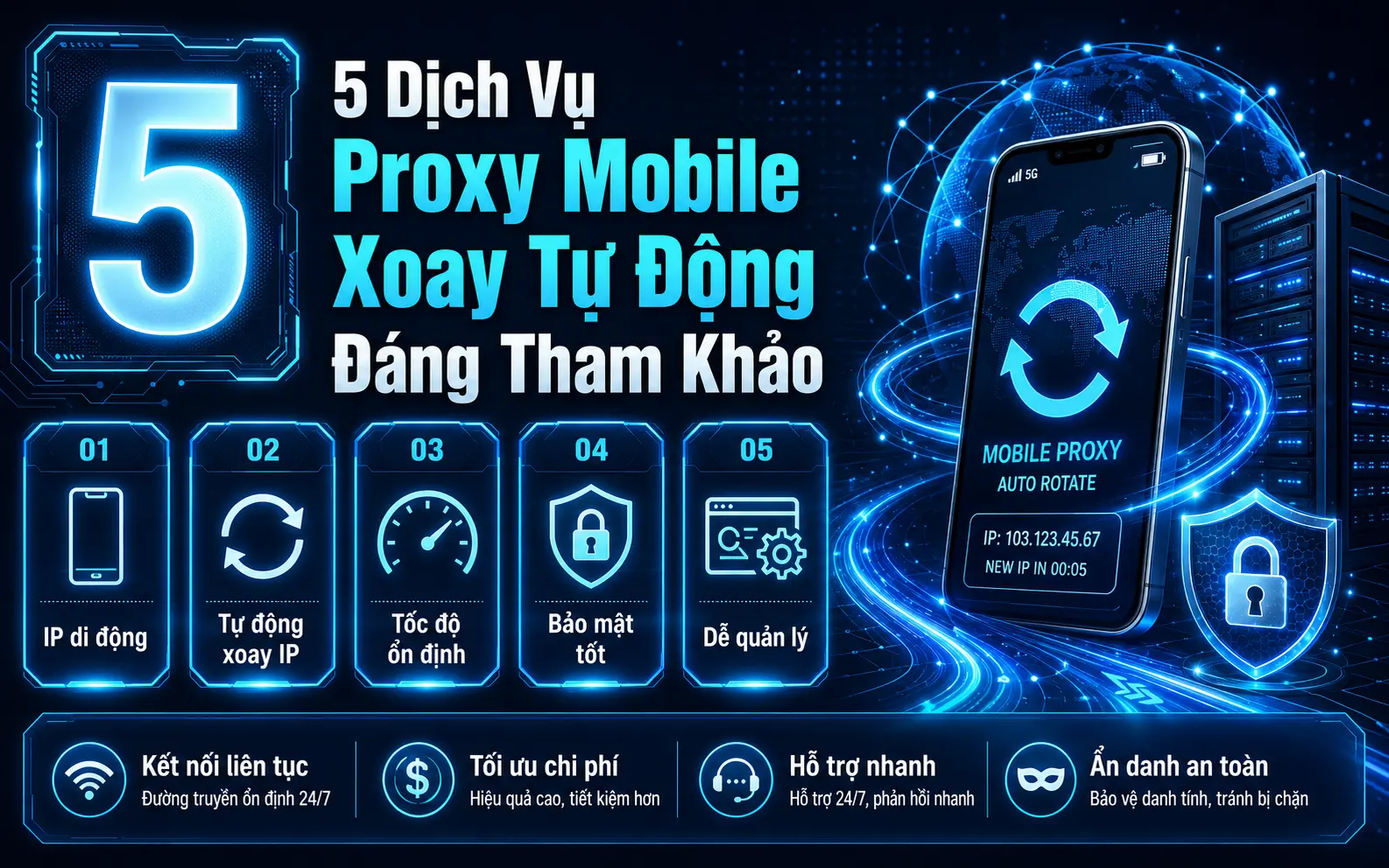 5 Dịch Vụ Proxy Mobile Xoay Tự Động Đáng Tham Khảo